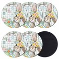 thumbnail image 1 of Aqua Easter Bunny Coasters Set of 6, Absorbent Coasters for Drinks, Spring Easter Eggs Floral Buffalo Plaid Coaster for Desk Coffee Table Protection, Home Decor House Warming Gifts 4", 1 of 8