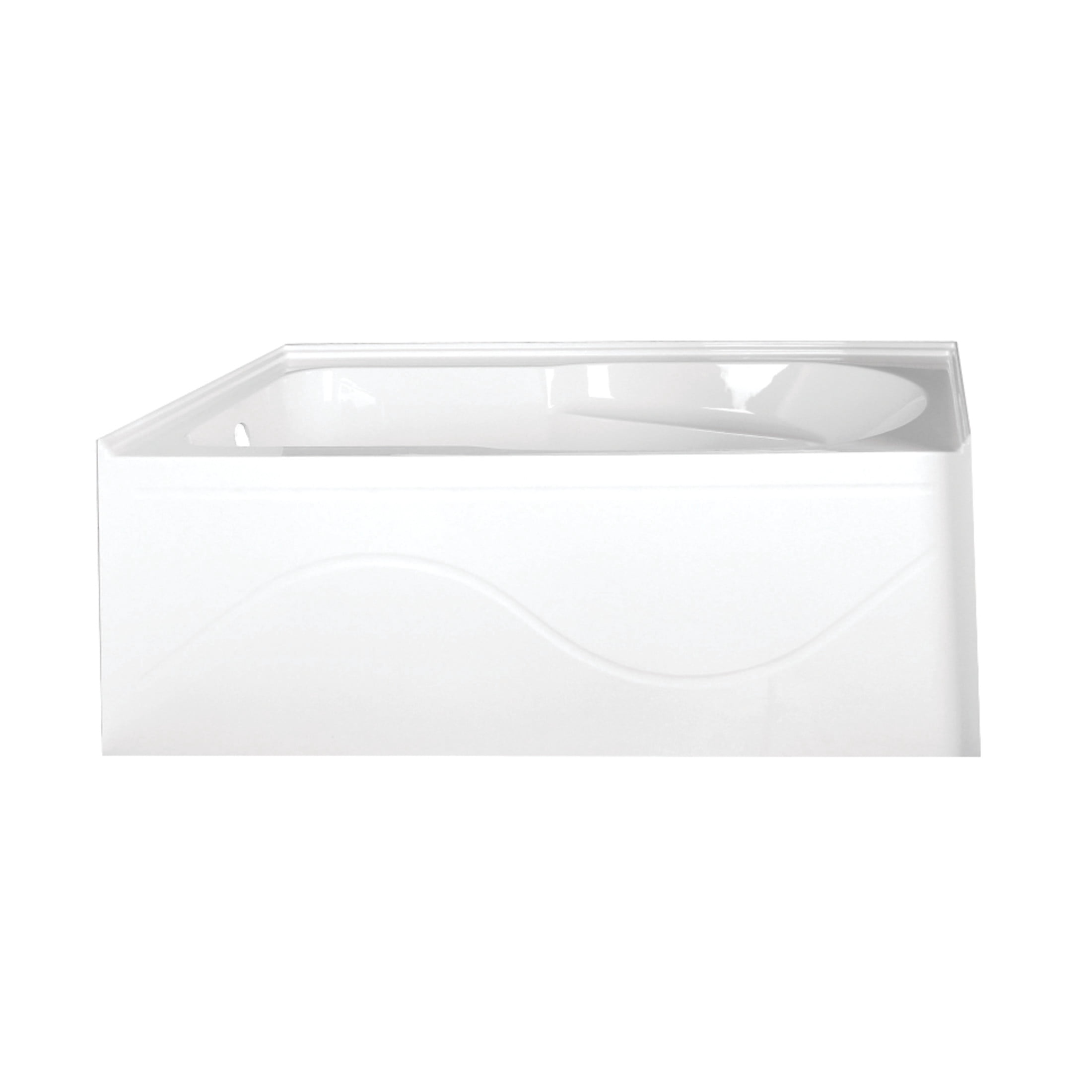 Aqua Eden VTAP603022L 60-Inch Acrylic Rectangular 3-Wall Alcove Tub with Anti Skid and Left Hand Drain Hole in Glossy White