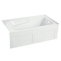 Aqua Eden VTAP603220CR 60-Inch Acrylic Rectangular 3-Wall Alcove Tub with Anti Skid and Right Drain Hole in Glossy White