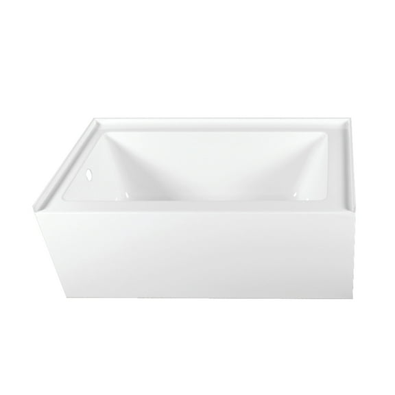 Aqua Eden VTAP603222L 60-Inch Acrylic Rectangular 3-Wall Alcove Tub, Left Hand Drain Hole in Glossy White