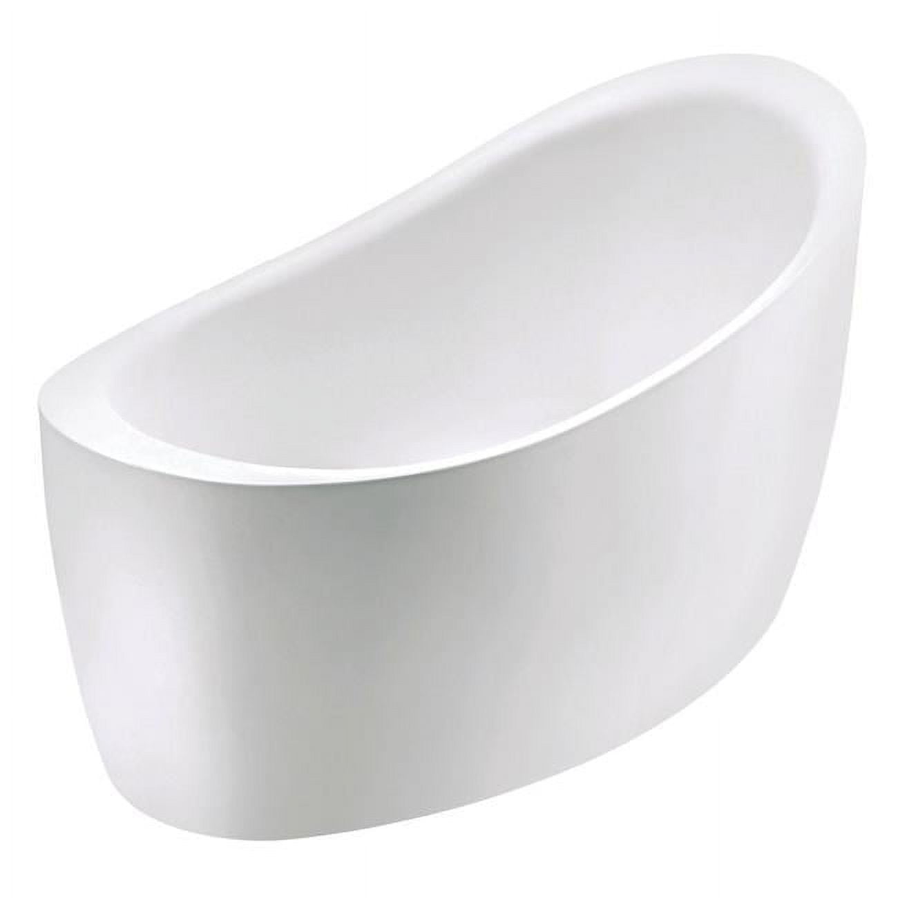 Aqua Eden Acrylic Freestanding Tub with Seat & Drain, Glossy White
