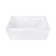 thumbnail image 1 of Aqua Eden CVTAP543023L6 54" Acrylic Rectangular 3-Wall Alcove Tub with Armrests, Left Hand Drain, Glossy White/Polished Nickel, 1 of 4