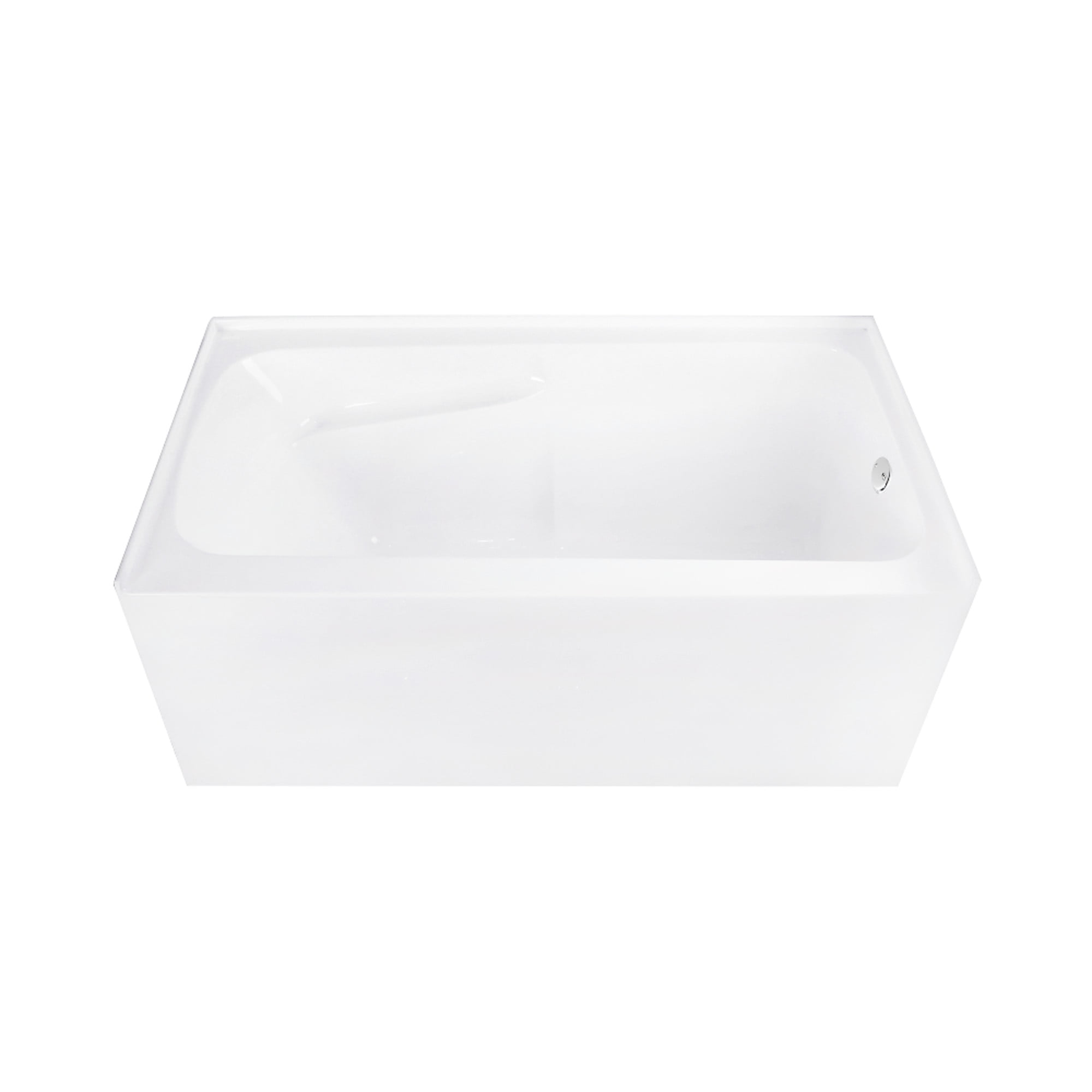 Aqua Eden CVTAP543023R1 54" Acrylic Rectangular 3-Wall Alcove Tub with Armrests, Right Hand Drain, Glossy White/Polished Chrome