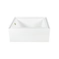 thumbnail image 1 of Aqua Eden CVTAP603222L7 60" Acrylic Rectangular 3-Wall Alcove Tub, Left Hand Drain, Glossy White/Brushed Brass, 1 of 4