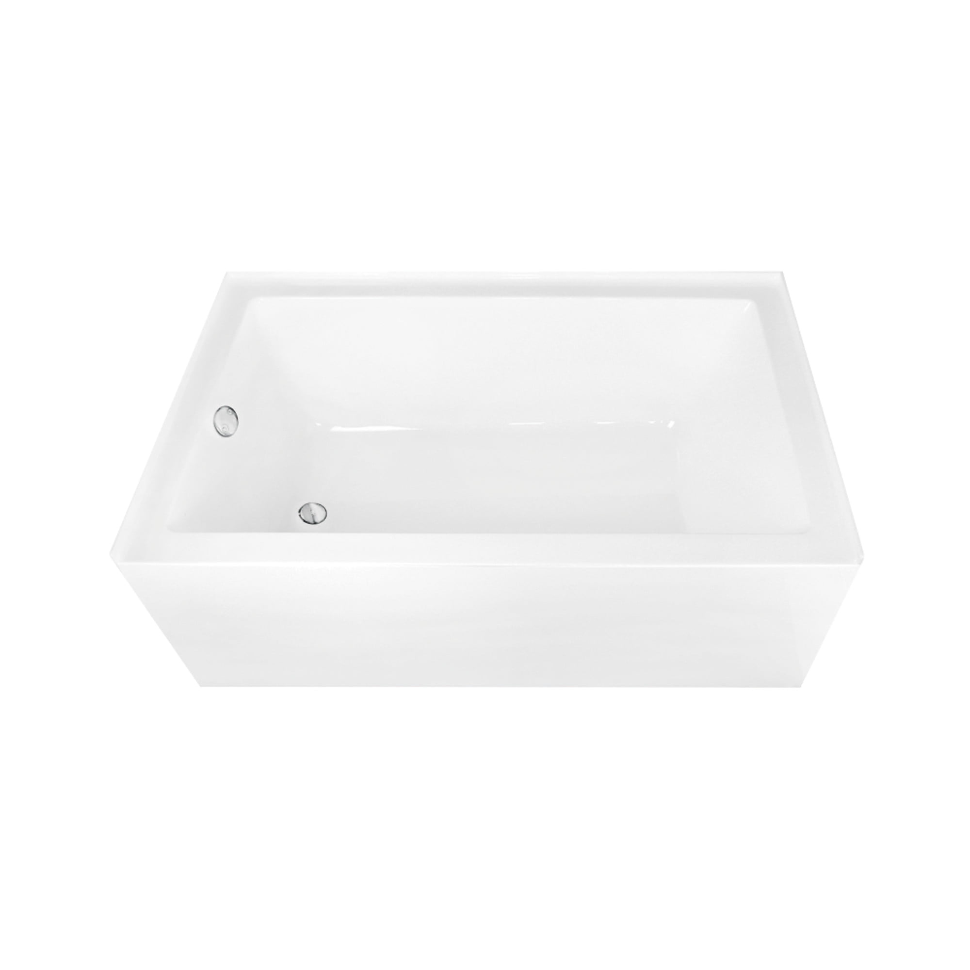 Aqua Eden CVTAP603622L1 60" Acrylic Rectangular 3-Wall Alcove Tub, Left Hand Drain, Glossy White/Polished Chrome