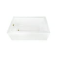 thumbnail image 1 of Aqua Eden CVTAP603622L2 60" Acrylic Rectangular 3-Wall Alcove Tub, Left Hand Drain, Glossy White/Polished Brass, 1 of 4