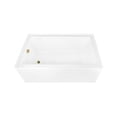 thumbnail image 1 of Aqua Eden CVTAP603622L7 60" Acrylic Rectangular 3-Wall Alcove Tub, Left Hand Drain, Glossy White/Brushed Brass, 1 of 4