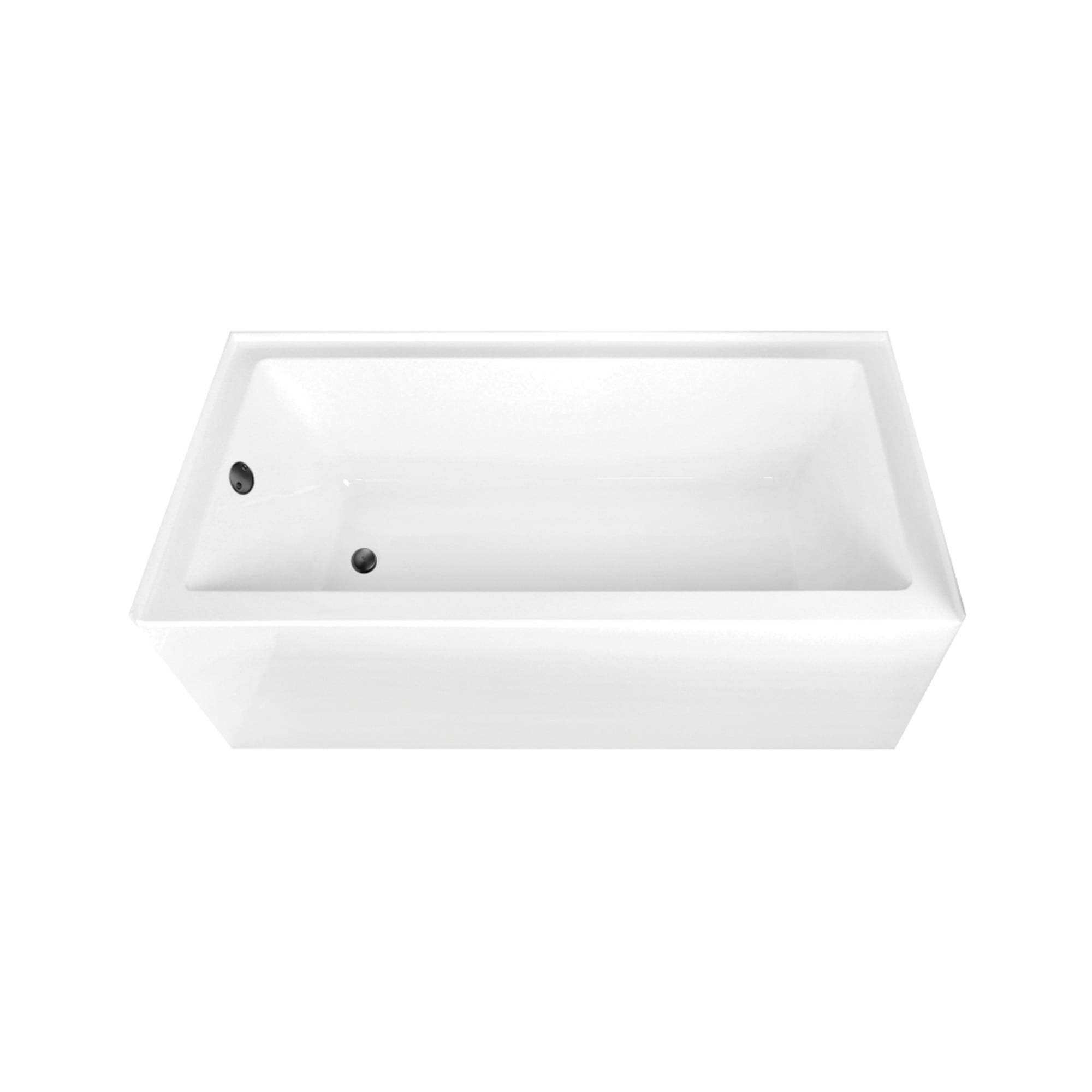 Aqua Eden CVTAP663222L0 66" Acrylic Rectangular 3-Wall Alcove Tub, Left Hand Drain, Glossy White/Matte Black