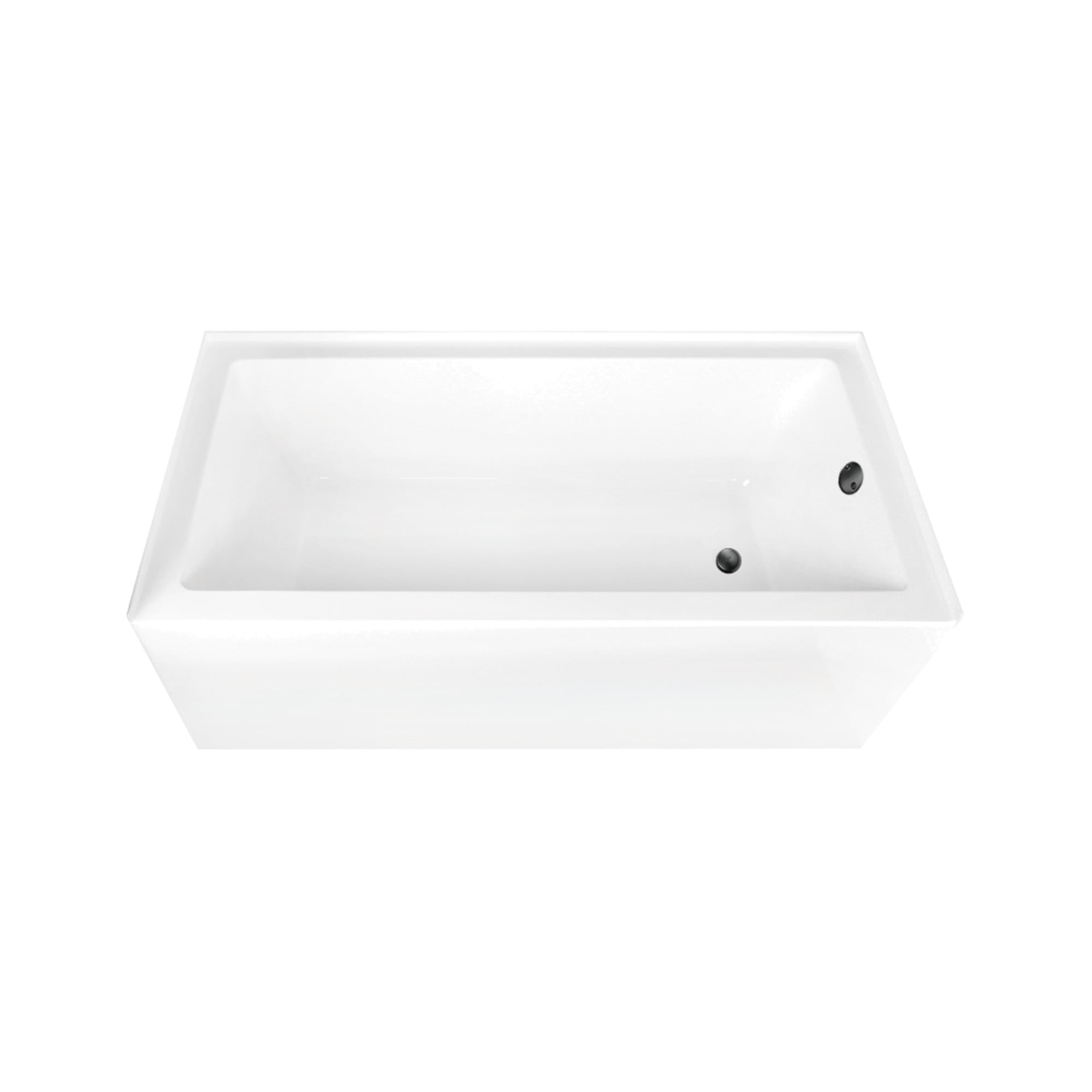 Aqua Eden CVTAP663222R0 66" Acrylic Rectangular 3-Wall Alcove Tub, Right Hand Drain, Glossy White/Matte Black