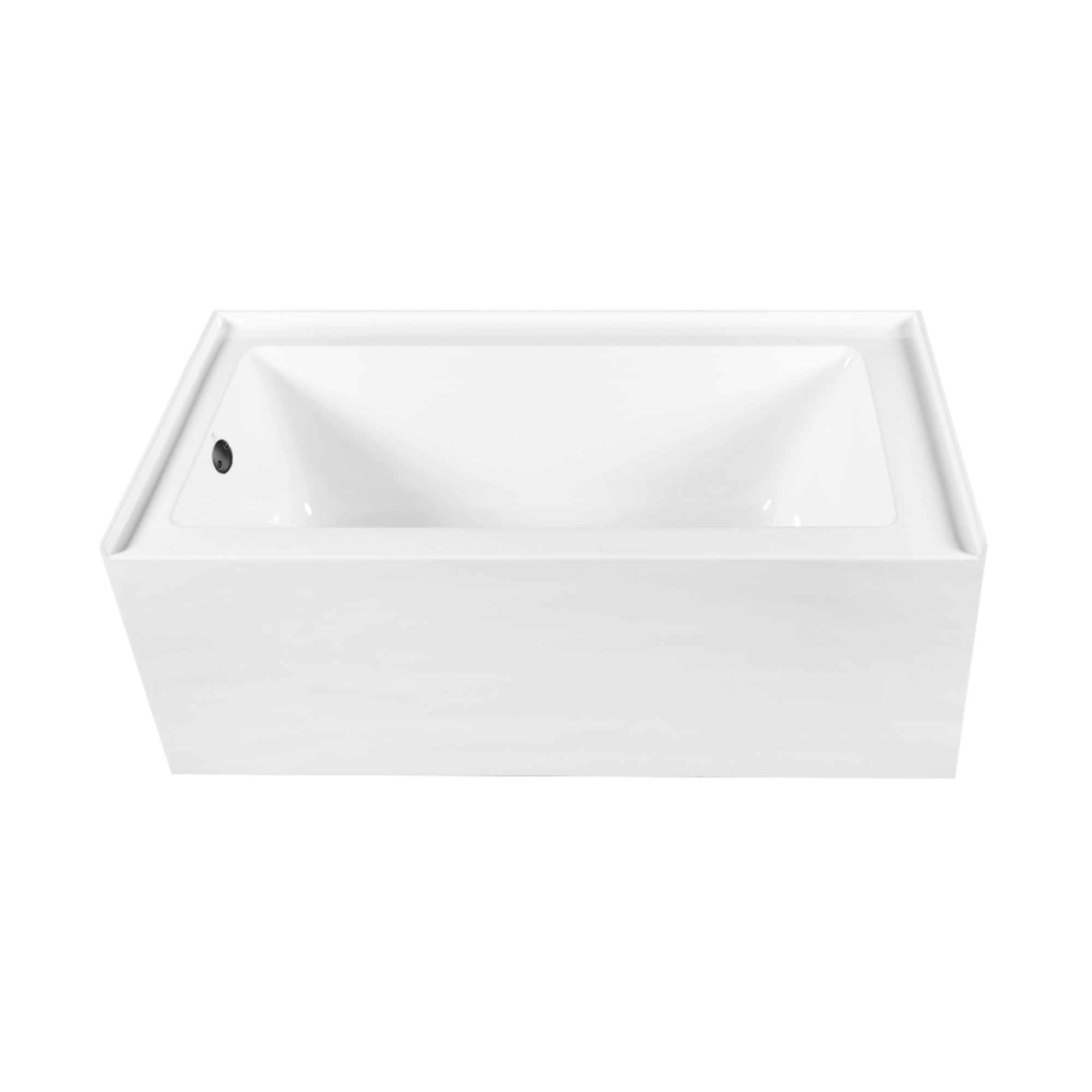 Aqua Eden CVTDE603122L0 60" Acrylic Rectangular 3-Wall Alcove Tub, Left Hand Drain, Glossy White/Matte Black