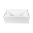 thumbnail image 1 of Aqua Eden CVTDE603122L2 60" Acrylic Rectangular 3-Wall Alcove Tub, Left Hand Drain, Glossy White/Polished Brass, 1 of 4