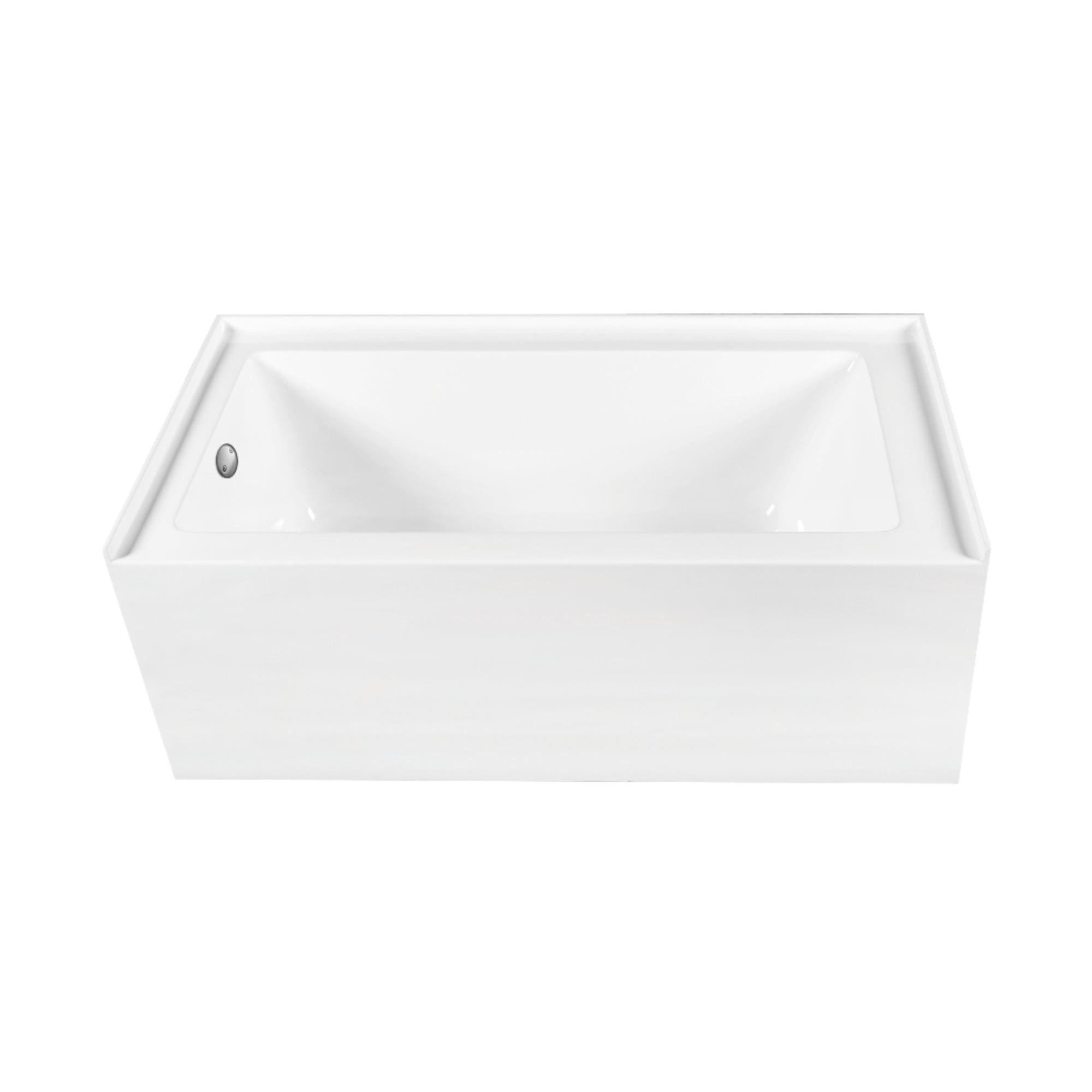 Aqua Eden CVTDE603122L8 60" Acrylic Rectangular 3-Wall Alcove Tub, Left Hand Drain, Glossy White/Brushed Nickel