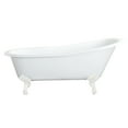 thumbnail image 1 of Aqua Eden NHVCTND653129BW 61-Inch Cast Iron Oval Single Slipper Clawfoot Tub (No Faucet Drillings) in White, 1 of 5