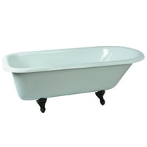 Aqua Eden NHVCTND673123T5 66-Inch Cast Iron Roll Top Clawfoot Tub (No Faucet Drillings), White/Oil Rubbed Bronze