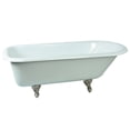 thumbnail image 1 of Aqua Eden NHVCTND673123T8 66-Inch Cast Iron Oval Rectangular Roll Top Clawfoot Tub (No Faucet Drillings) in White/Brushed Nickel, 1 of 5