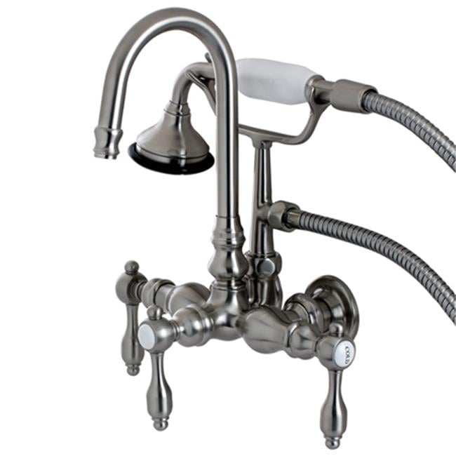 Elegant Vintage High-Arc Clawfoot Tub Faucet with Handshower in Brushed Nickel