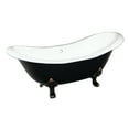thumbnail image 1 of Aqua Eden VBTND7231NC5 72-Inch Cast Iron Oval Double Slipper Clawfoot Tub (No Faucet Drillings) in Black/White/Oil Rubbed Bronze, 1 of 11