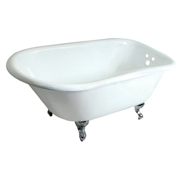 Aqua Eden VCT3D483018NT1 48" Cast Iron Clawfoot Tub, White/Polished Chrome