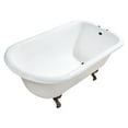 thumbnail image 1 of Aqua Eden VCT7D483117W5 48" Cast Iron Classic Flat-Rim Roll Top Clawfoot Tub (7" Faucet Drillings), White/Oil Rubbed Bronze, 1 of 5