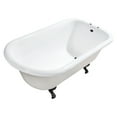 thumbnail image 1 of Aqua Eden VCT7D543019W0 54" Cast Iron Classic Flat-Rim Roll Top Clawfoot Tub (7" Faucet Drillings), White/Matte Black, 1 of 4