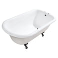 thumbnail image 1 of Aqua Eden VCT7D543019W0 54-Inch Cast Iron Classic Flat-Rim Roll Top Clawfoot Tub (7-Inch Faucet Drillings) in White/Matte Black, 1 of 5
