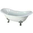thumbnail image 1 of Aqua Eden VCT7D7231NC1 72-Inch Cast Iron Oval Double Slipper Clawfoot Tub (7-Inch Faucet Drillings) in White/Polished Chrome, 1 of 8