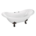 thumbnail image 1 of Aqua Eden VCT7DS6130NC5 61-Inch Cast Iron Oval Double Slipper Clawfoot Tub (7-Inch Faucet Drillings) in White/Oil Rubbed Bronze, 1 of 6