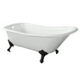 thumbnail image 1 of Aqua Eden VCTND6630NF0 67" Cast Iron Classic Flat-Rim Single Slipper Clawfoot Tub (No Faucet Drillings), White/Matte Black, 1 of 6