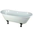thumbnail image 1 of Aqua Eden VCTND6728NH5 67-Inch Cast Iron Oval Double Slipper Clawfoot Tub (No Faucet Drillings) in White/Oil Rubbed Bronze, 1 of 8