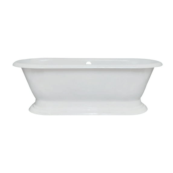 Aqua Eden VCTND723224 72-Inch Cast Iron Double Ended Pedestal Tub (No Faucet Drillings), White