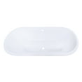 thumbnail image 1 of Aqua Eden VCTPN632717 63-Inch Cast Iron Oval Drop-In Tub with Center Drain, White, 1 of 4