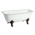 thumbnail image 1 of Aqua Eden VCTQ7D6732NL5 67-Inch Cast Iron Rectangular Double Ended Clawfoot Tub (7-Inch Faucet Drillings) in White/Oil Rubbed Bronze, 1 of 8