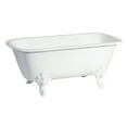 thumbnail image 1 of Aqua Eden VCTQ7D6732NLW 67-Inch Cast Iron Rectangular Double Ended Clawfoot Tub (7-Inch Faucet Drillings) in White, 1 of 7