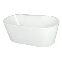 Kingston Brass VT7DE512823 51-Inch Acrylic Oval Double Ended Freestanding Tub with Drain in Glossy White