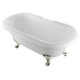 thumbnail image 1 of Aqua Eden VT7DS672924JNH6 67-Inch Acrylic Clawfoot Tub with 7-Inch Faucet Drillings, White/Polished Nickel, 1 of 3