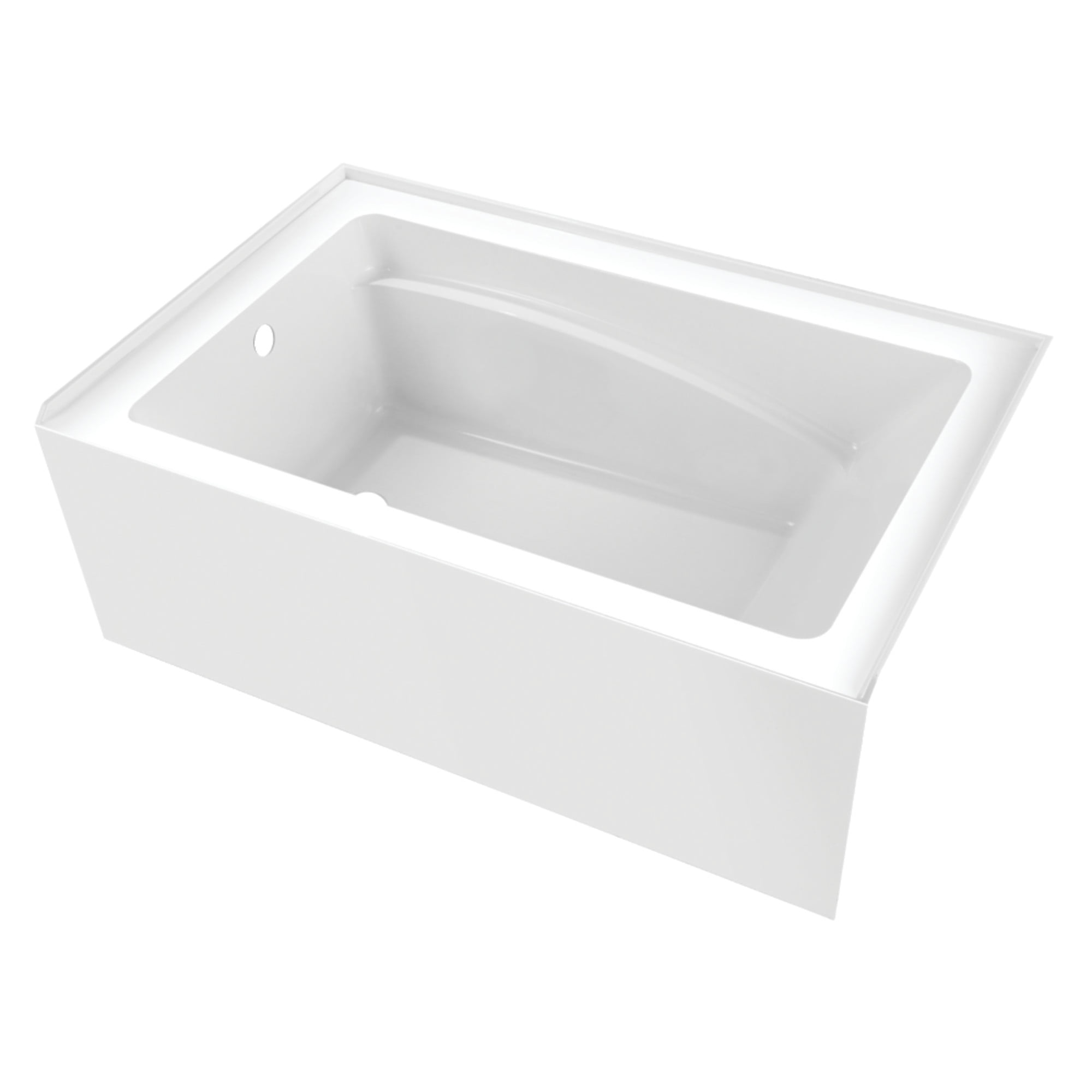 Glossy White 54-Inch Acrylic Alcove Tub with Left Hand Drain