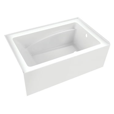 Aqua Eden VTAM5436R22T 54" Acrylic Rectangular 3-Wall Alcove Tub, Right Hand Drain, Glossy White
