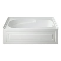 Aqua Eden VTAM6031R21B 60-Inch Anti-Skid Acrylic 3-Wall Alcove Tub with Right Hand Drain Hole, White