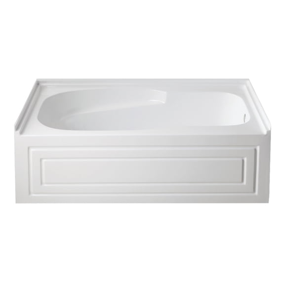 Aqua Eden VTAM6031R21B 60-Inch Anti-Skid Acrylic 3-Wall Alcove Tub with Right Hand Drain Hole, White