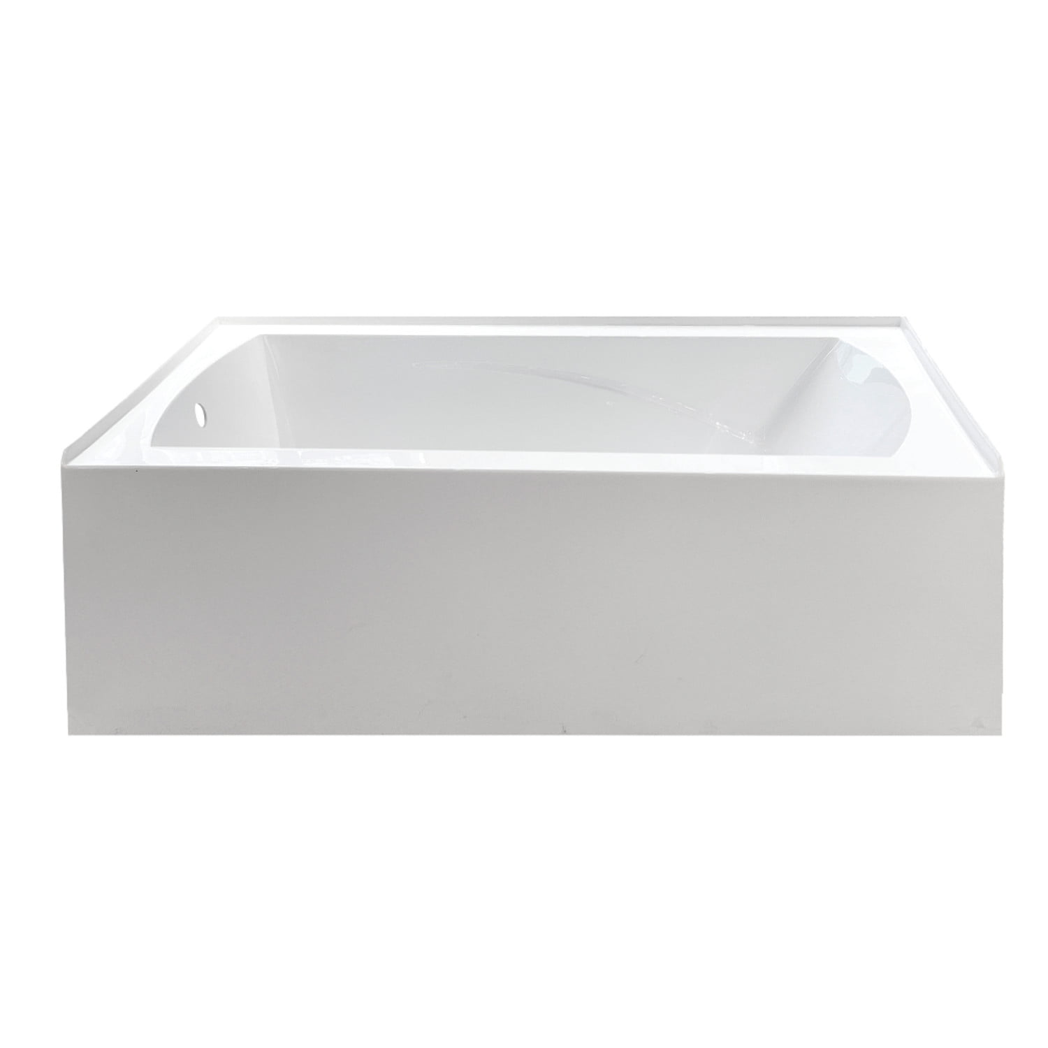 Aqua Eden 60-Inch White Acrylic Alcove Tub with Armrests