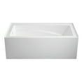 thumbnail image 1 of Aqua Eden VTAM6032L22D 60-Inch Anti-Skid Acrylic 3-Wall Alcove Tub with Left Hand Drain Hole, White, 1 of 3