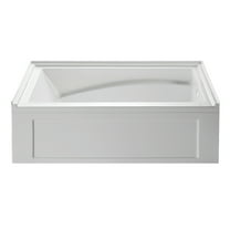 Aqua Eden VTAM6032R22B 60-Inch Anti-Skid Acrylic 3-Wall Alcove Tub with Right Hand Drain Hole, White