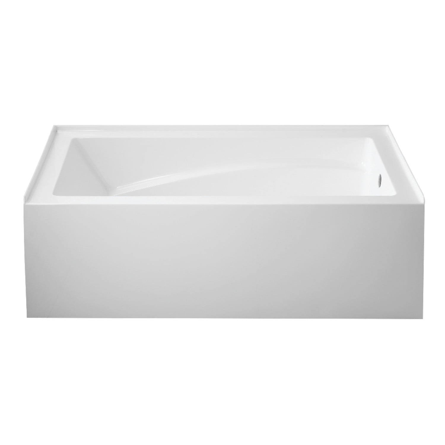 Aqua Eden 60-Inch White Acrylic Alcove Tub with Armrest