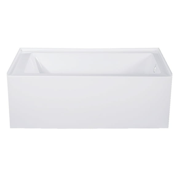 Aqua Eden VTAP543022R 54-Inch Acrylic Rectangular 3-Wall Alcove Tub, Right Hand Drain in Glossy White