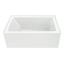 Aqua Eden VTAP5436R22 54-Inch Acrylic Rectangular 3-Wall Alcove Tub, Right Hand Drain in Glossy White