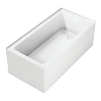Aqua Eden VTAP6030R22TS 60-Inch Acrylic Rectangular 2-Wall Corner Alcove Tub, Right Hand Drain in Glossy White
