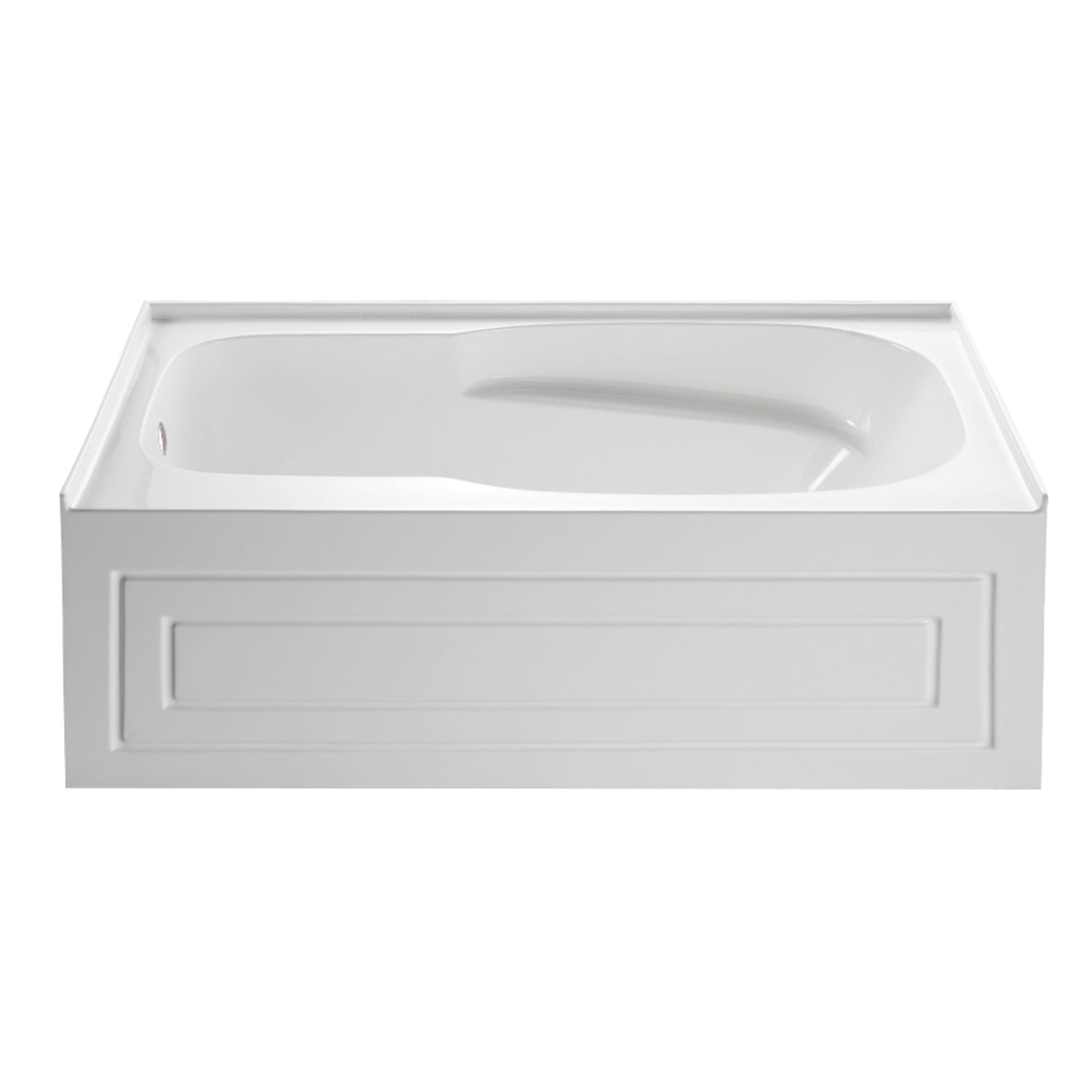Aqua Eden VTAP6031L21C 60-Inch Anti-Skid Acrylic 3-Wall Alcove Tub with Left Hand Drain Hole, White