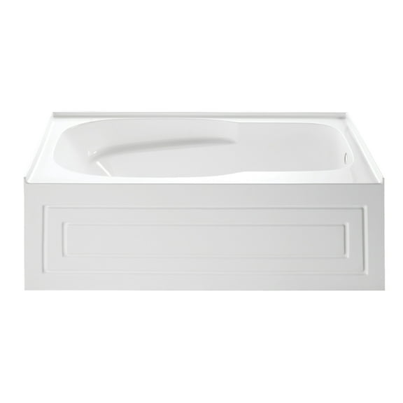 Aqua Eden VTAP6031R21C 60-Inch Anti-Skid Acrylic 3-Wall Alcove Tub with Right Hand Drain Hole, White