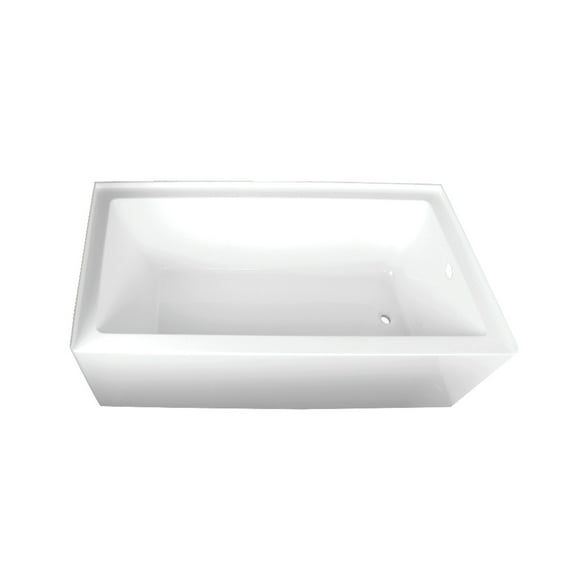 Aqua Eden VTAP603222R 60-Inch Acrylic Rectangular 3-Wall Alcove Tub, Right Hand Drain Hole in Glossy White