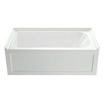 Aqua Eden VTAP6032L21A 60-Inch Anti-Skid Acrylic 3-Wall Alcove Tub with Left Hand Drain Hole, White